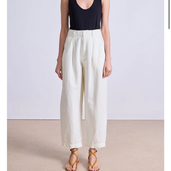 Apiece Apart petite Bari Crop Trouser size 6 in Cream EUC - Picture 1 of 6